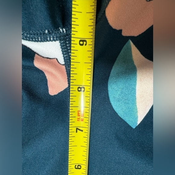 Athleta Leggings Floral Elation 7/8 54023 Dark Teal Peach Green Size Small - Picture 7 of 9